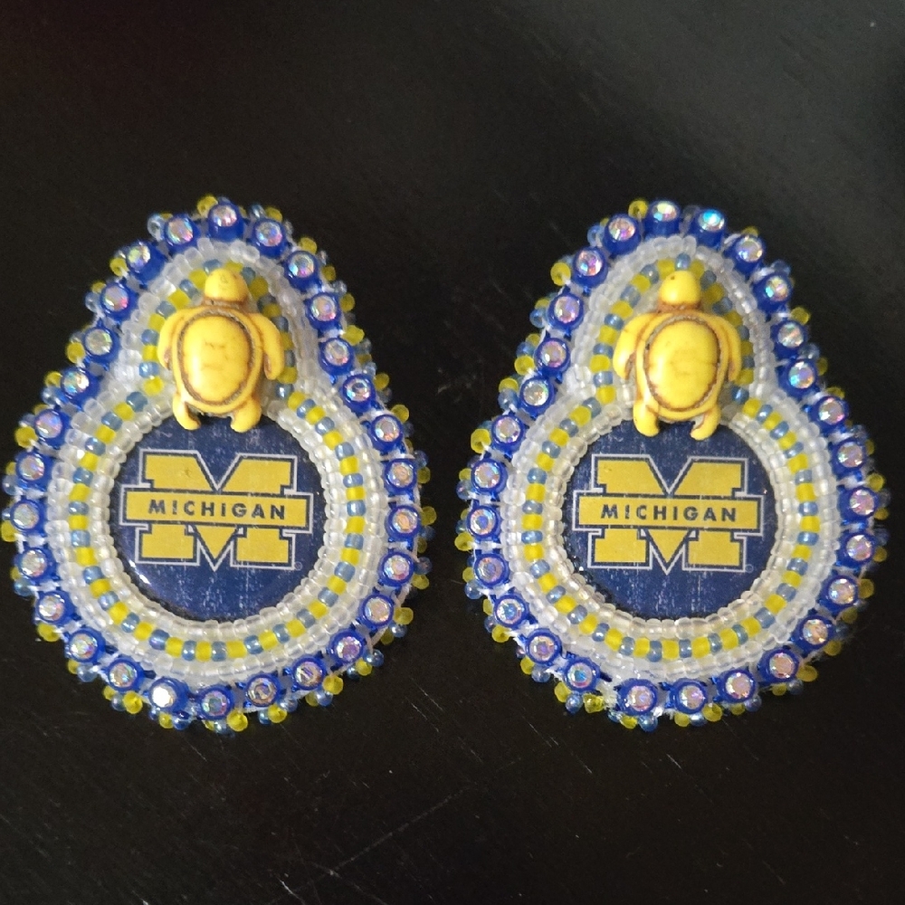 Michigan Beaded Earrings